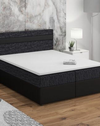 Postel boxspring MODENA 180x200 cm, černá látka/černá ekokůže