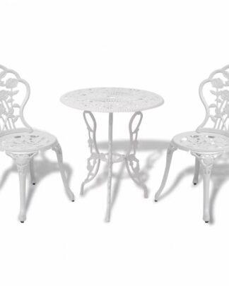 Zahradní bistro set 3 ks litý hliník Dekorhome Bílá