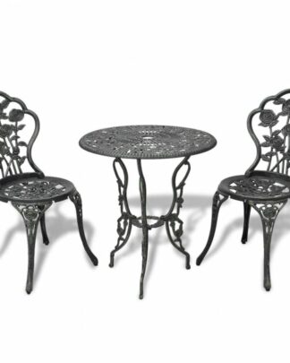 Zahradní bistro set 3 ks litý hliník Dekorhome Zelená