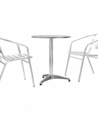 Zahradní bistro set 3 ks stříbrná Dekorhome