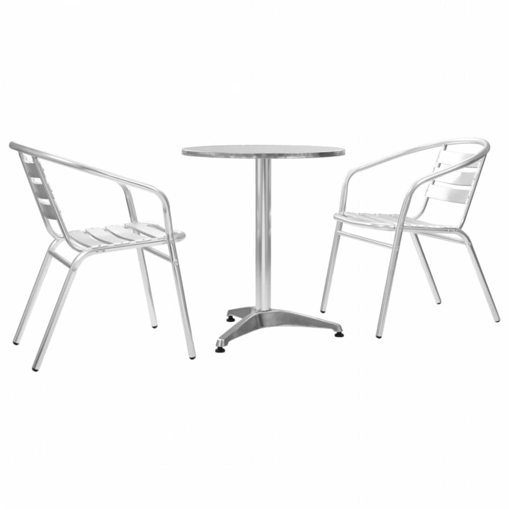 Zahradní bistro set 3 ks stříbrná Dekorhome