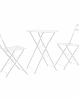 Zahradního bistro set 3 ks ocel Dekorhome Bílá