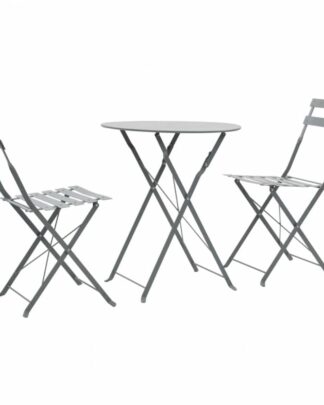 Zahradního bistro set 3 ks ocel Dekorhome Šedá