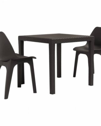 Zahradní bistro set 3 ks plast Dekorhome Hnědá