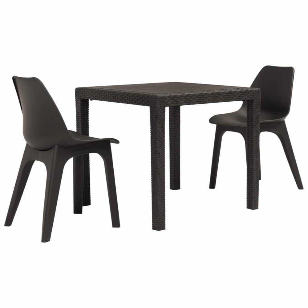 Zahradní bistro set 3 ks plast Dekorhome Hnědá