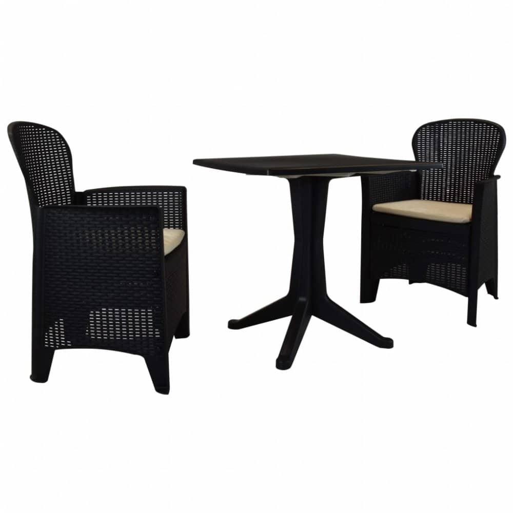 Zahradní bistro set 3 ks antracit Dekorhome