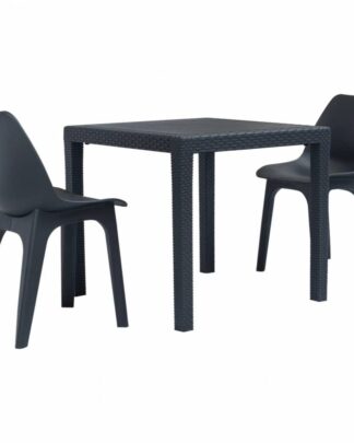 Zahradní bistro set 3 ks plast Dekorhome Antracit