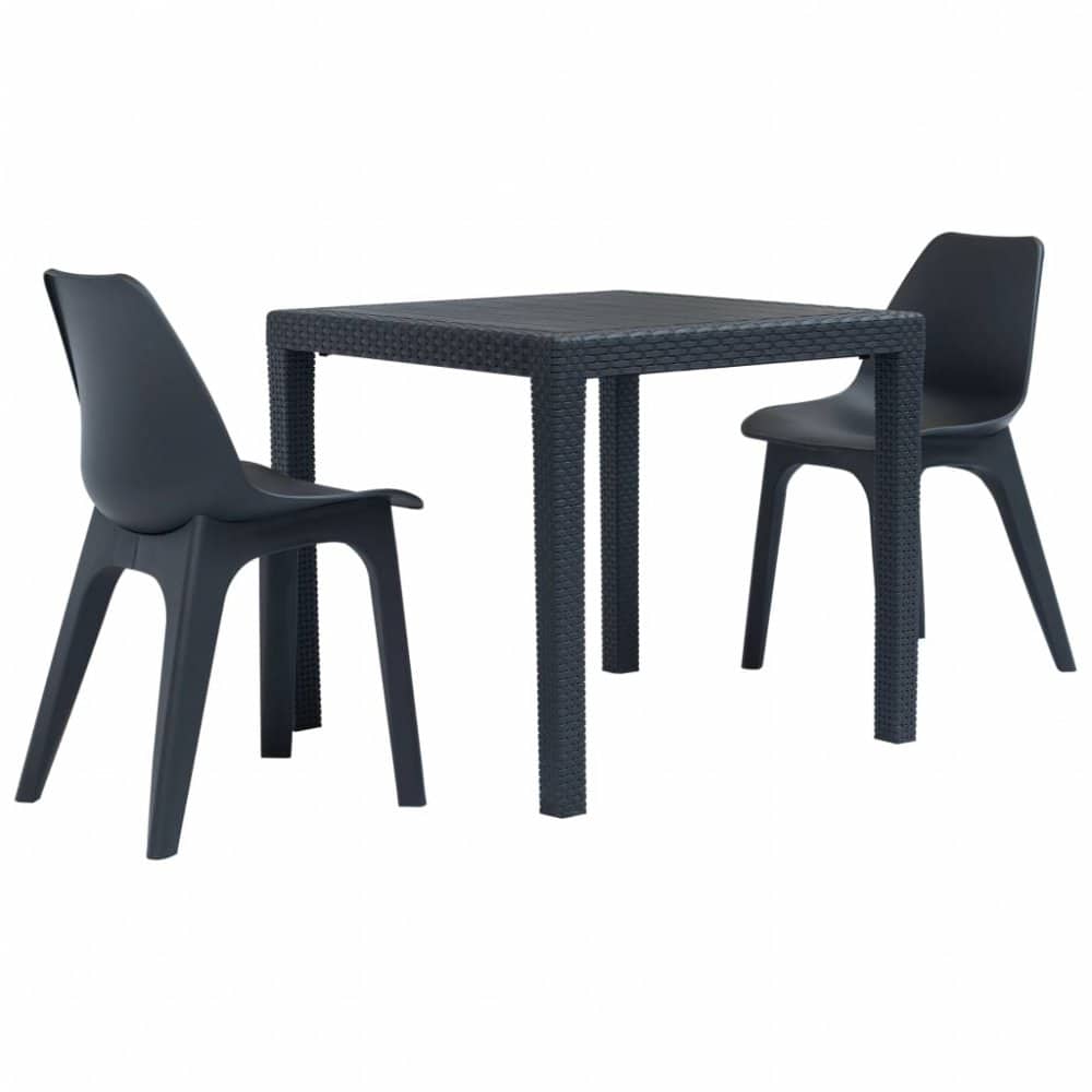 Zahradní bistro set 3 ks plast Dekorhome Antracit