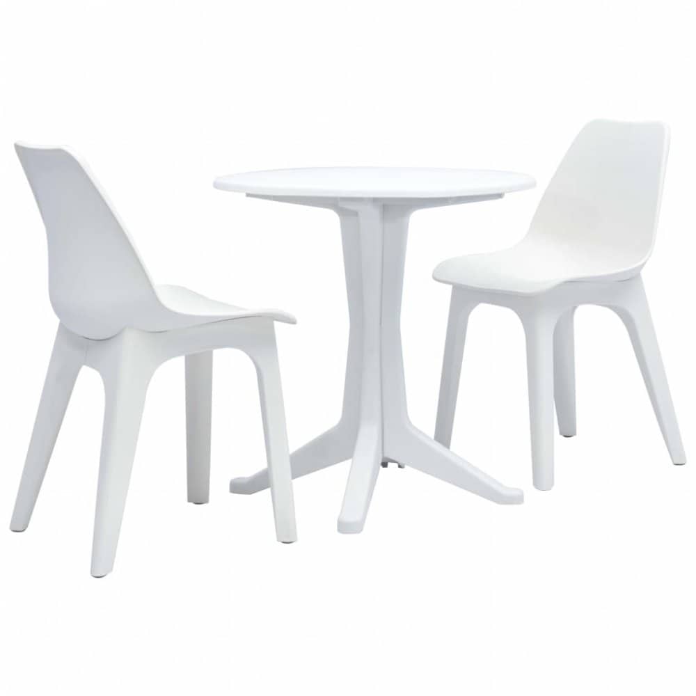 Zahradní bistro set 3 ks plast Dekorhome Bílá