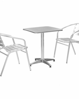 Zahradní bistro set 3 ks stříbrná Dekorhome