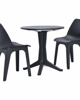 Zahradní bistro set 3 ks plast Dekorhome Antracit