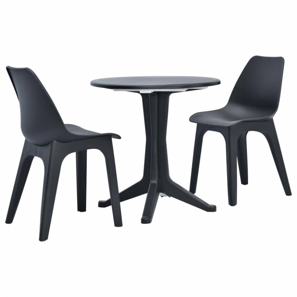 Zahradní bistro set 3 ks plast Dekorhome Antracit