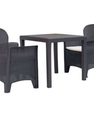 Zahradní bistro set 3 ks plast Dekorhome Hnědá