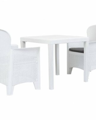 Zahradní bistro set 3 ks plast Dekorhome Bílá