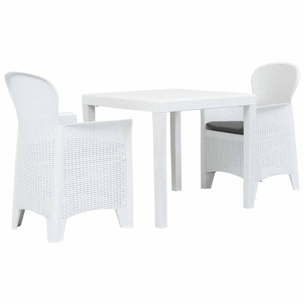 Zahradní bistro set 3 ks plast Dekorhome Bílá