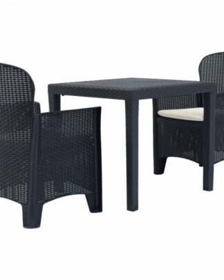 Zahradní bistro set 3 ks plast Dekorhome Antracit