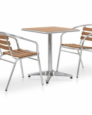 Zahradní bistro set 3 ks stříbrná / hnědá Dekorhome