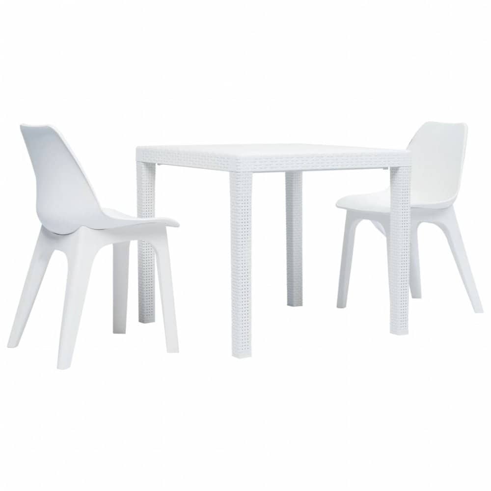 Zahradní bistro set 3 ks plast Dekorhome Bílá