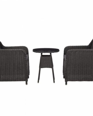 Zahradní bistro set 3 ks černá / šedá Dekorhome