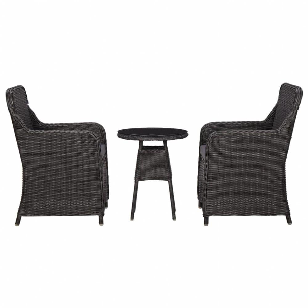 Zahradní bistro set 3 ks černá / šedá Dekorhome
