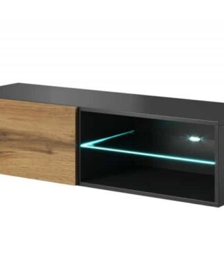 Závěsný TV stolek LIVO RTV-120W antracit / dub wotan Halmar