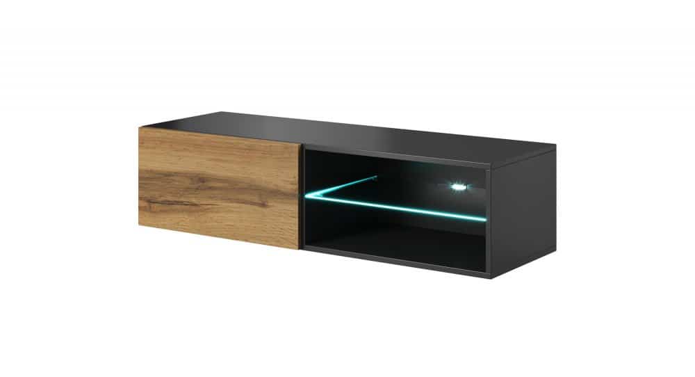 Závěsný TV stolek LIVO RTV-120W antracit / dub wotan Halmar