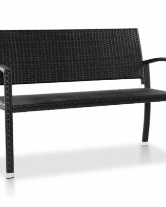 Zahradní lavice 122 cm polyratan Dekorhome Černá