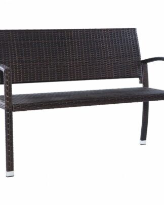 Zahradní lavice 122 cm polyratan Dekorhome Hnědá