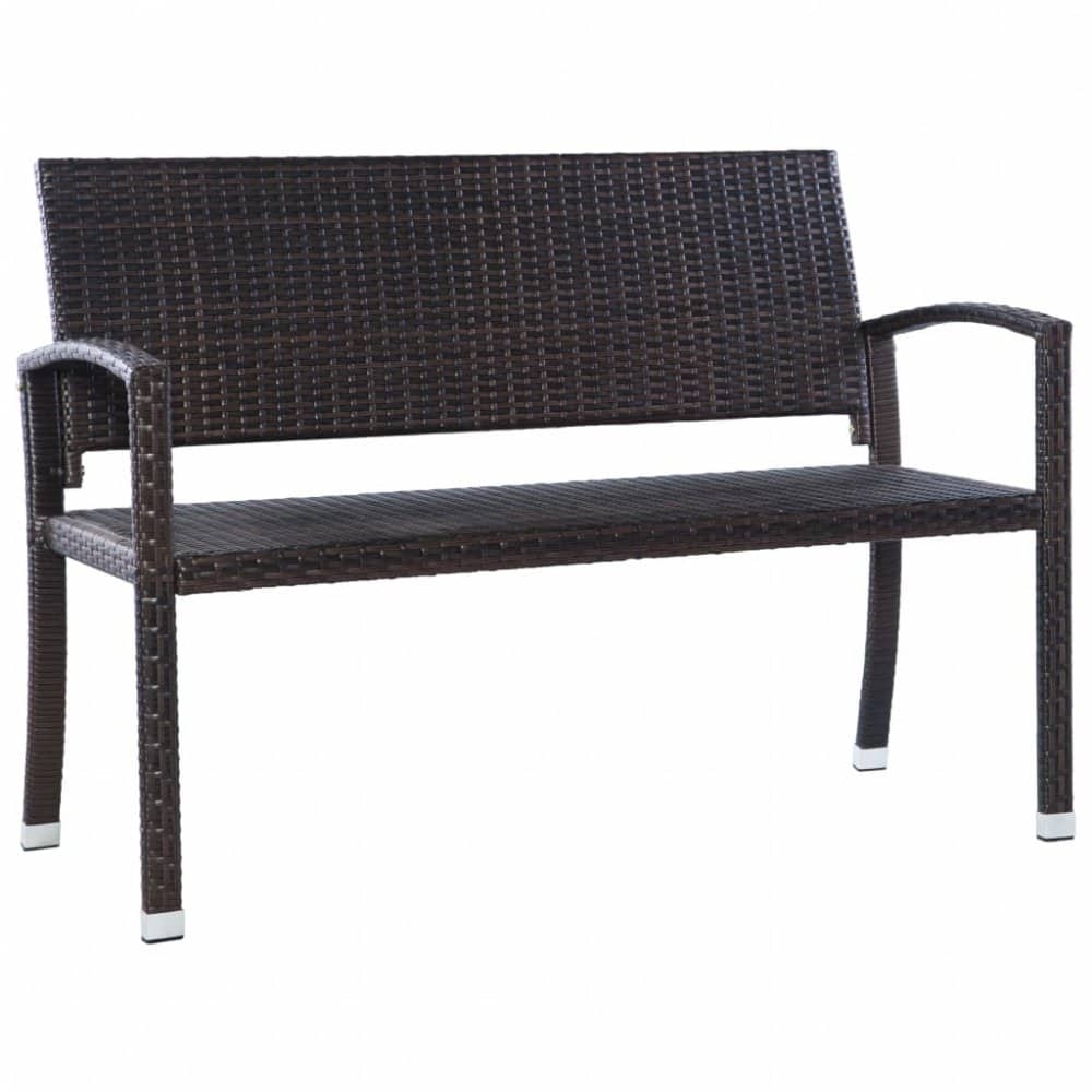 Zahradní lavice 122 cm polyratan Dekorhome Hnědá