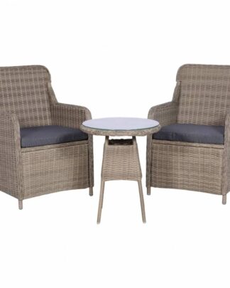 Zahradní bistro set 3 ks hnědá / šedá Dekorhome