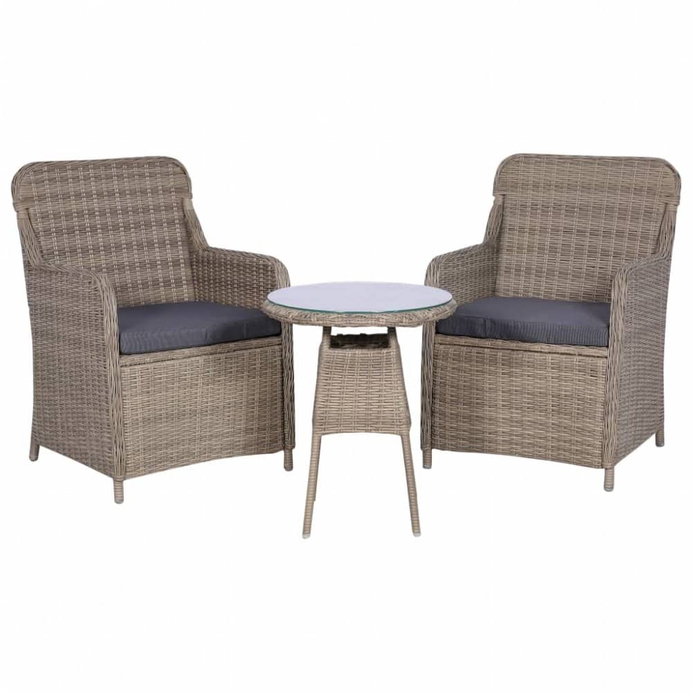 Zahradní bistro set 3 ks hnědá / šedá Dekorhome