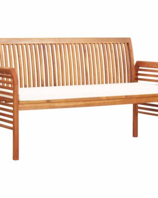 Zahradní lavice 150cm akáciové dřevo Dekorhome Krémová