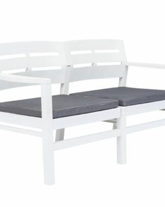Zahradní lavice s poduškami 133 cm Dekorhome Bílá