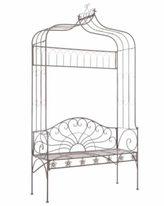 Zahradní lavice 122 cm železná starožitná Dekorhome Hnědá