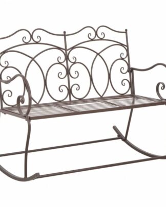 Zahradní lavice 104 cm železná Dekorhome Hnědá