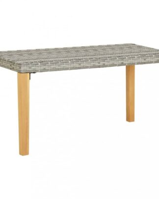 Zahradní lavice 120 cm polyratan / akácie Dekorhome Šedá