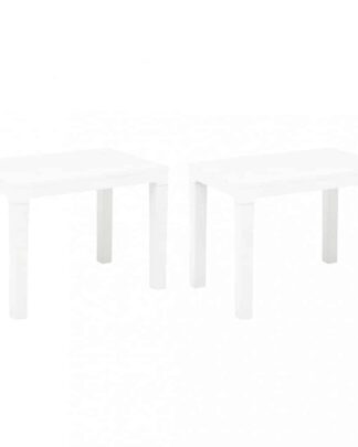 Zahradní lavice 2 ks plast Dekorhome Bílá
