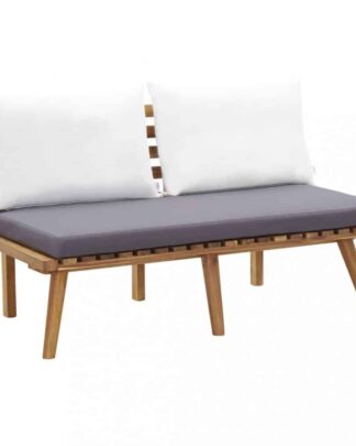 Zahradní lavice s polštářky 115 cm akáciové dřevo Dekorhome