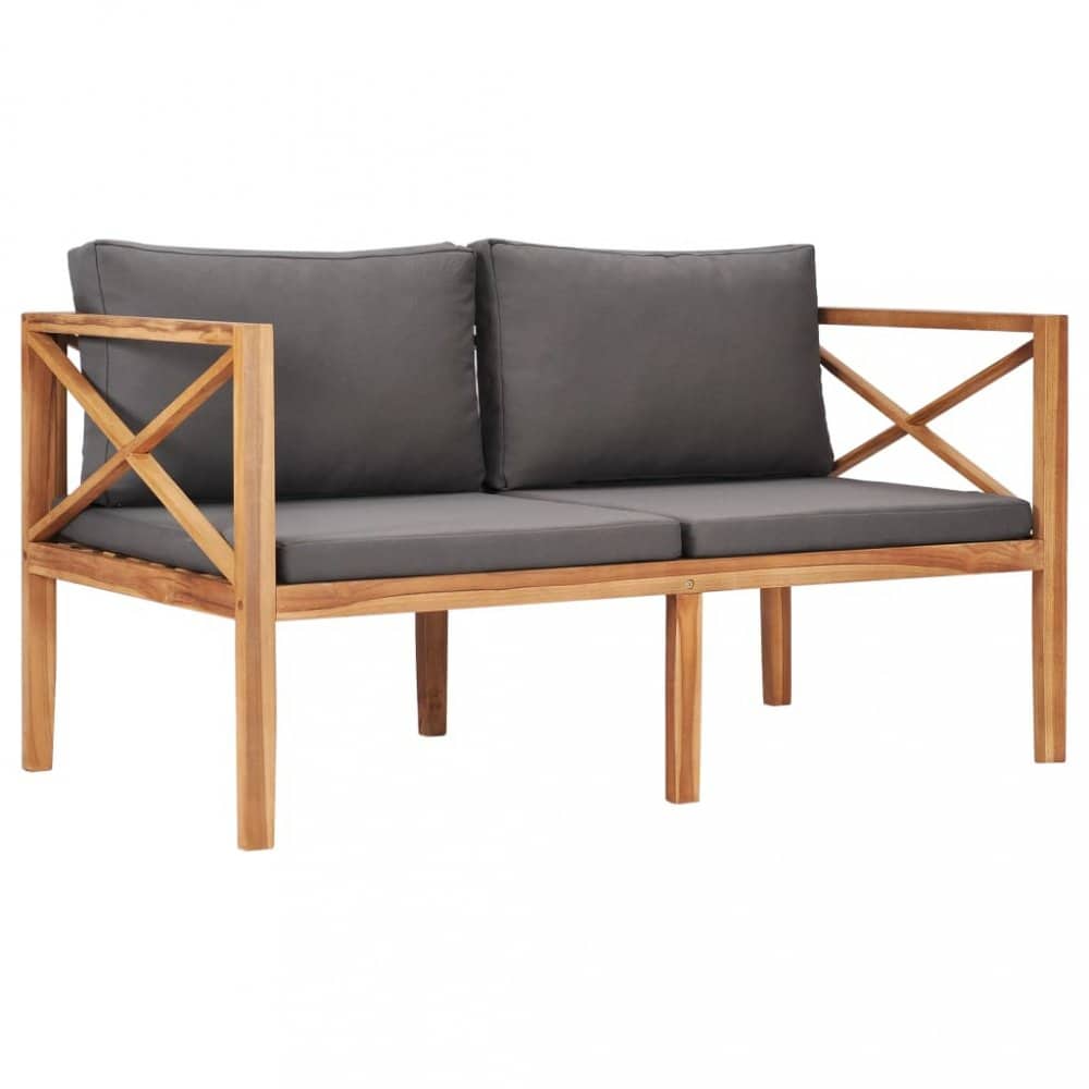 Zahradní lavice 122 cm teakové dřevo Dekorhome Šedá