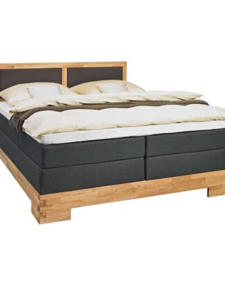 XXXLutz Postel Boxspring 180/200 Cm Dřevo Textil Hnědá Barvy Dubu Linea Natura