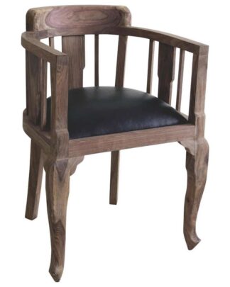 XXXLutz Křeslo Dřevo Textil Černá Barvy Sheesham Ambia Home