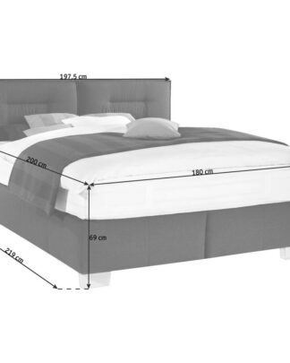 XXXLutz Postel Boxspring 180/200 Cm Textil Černá Dieter Knoll