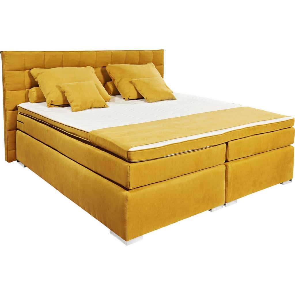 XXXLutz Postel Boxspring 180/200 Cm Textil Žlutá Carryhome