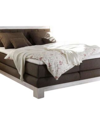 XXXLutz Postel Boxspring 140/200 Cm Textil Kompozitní Dřevo Hnědá Bílá...