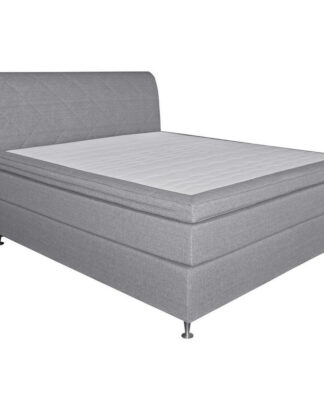 XXXLutz Postel Boxspring 180/200 Cm Textil Šedá Welnova