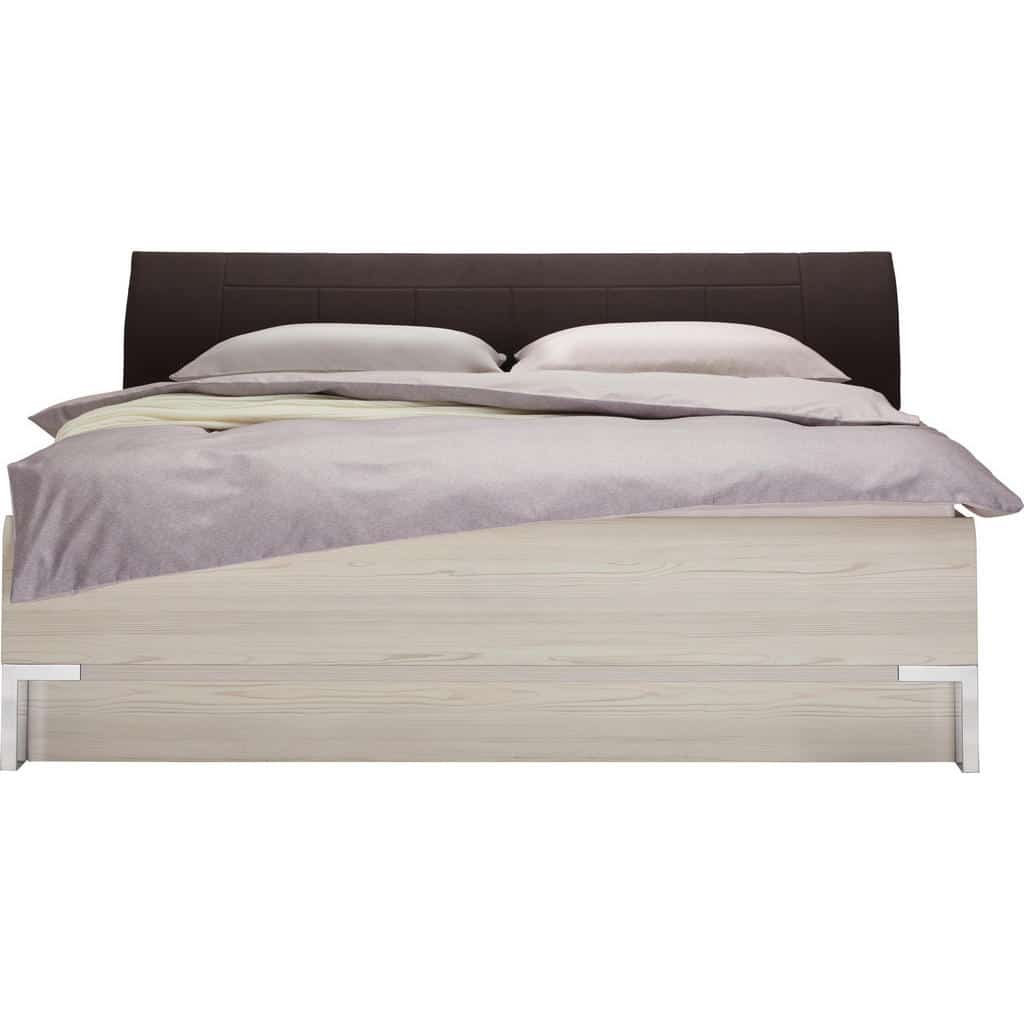 XXXLutz Postel 180/200 Cm Textil Kompozitní Dřevo Hnědá Barvy Modřínu...