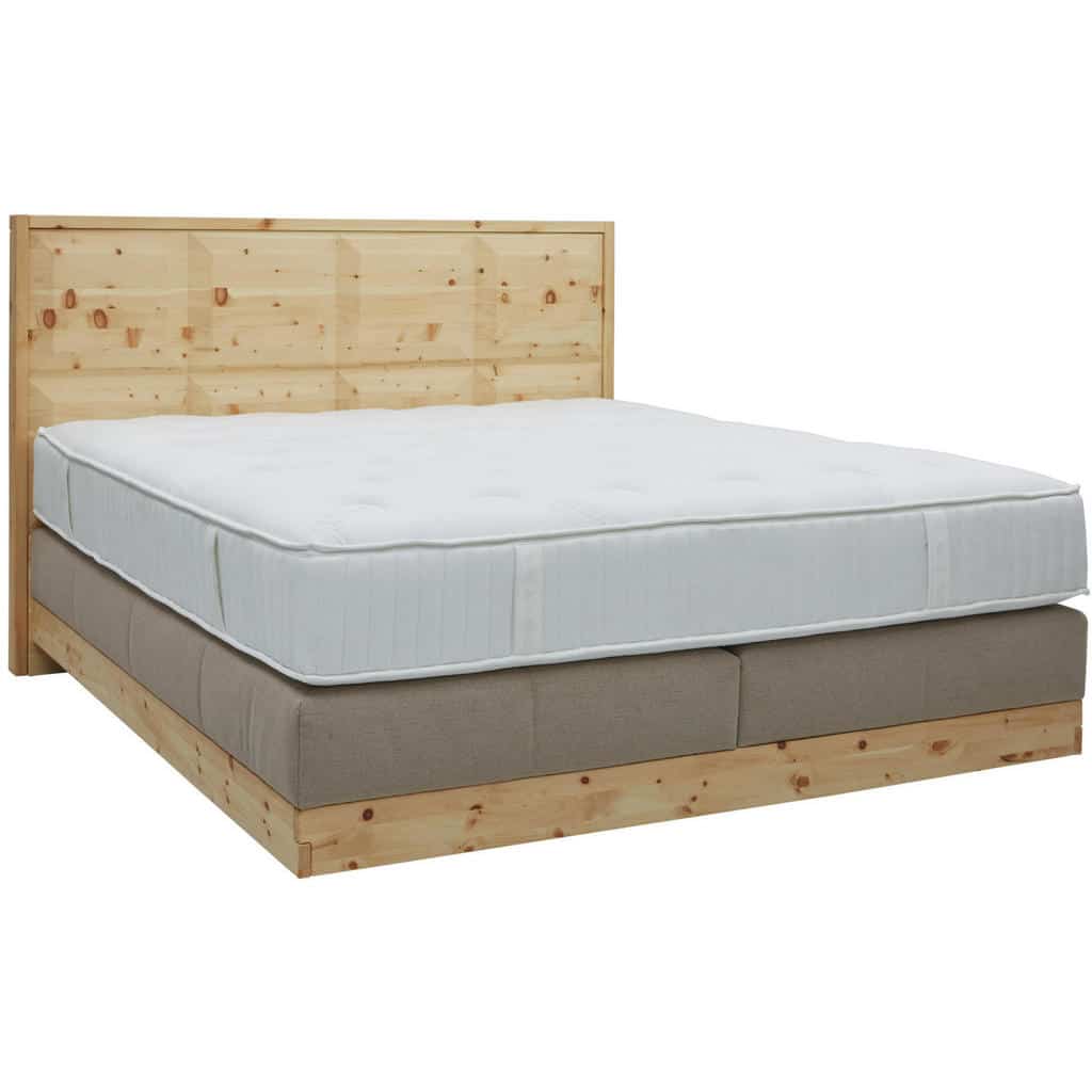 XXXLutz Postel Boxspring 180/200 Cm Dřevo Textil Béžová Valnatura