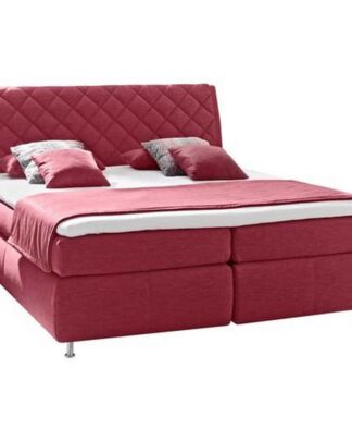 XXXLutz Postel Boxspring 180/200 Cm Textil Červená Dieter Knoll