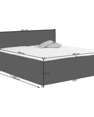 XXXLutz Postel Boxspring 180/200 Cm Textil Černá Carryhome