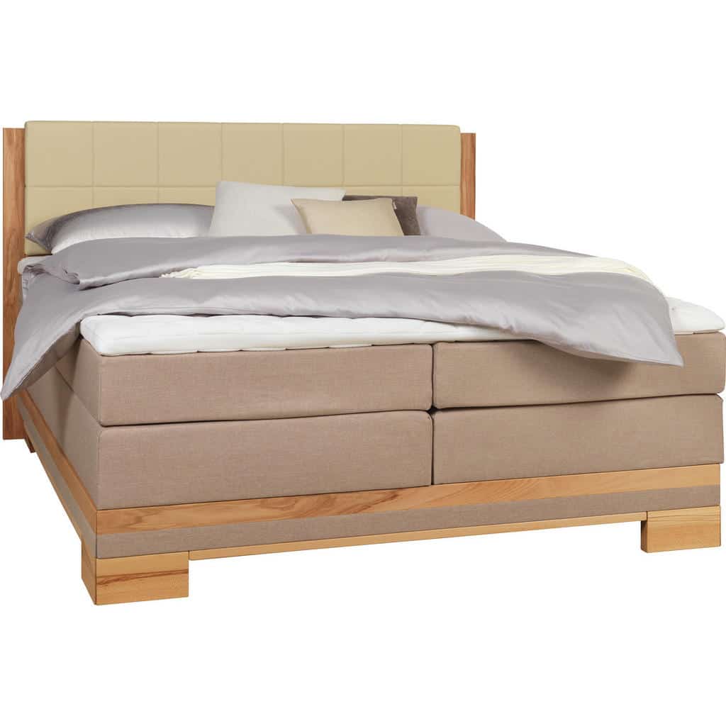 XXXLutz Postel Boxspring 180/200 Cm Dřevo Textil Barvy Buku Béžová Linea...